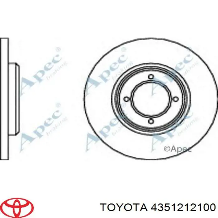 Диск гальмівний задній 4351212110000 Daihatsu