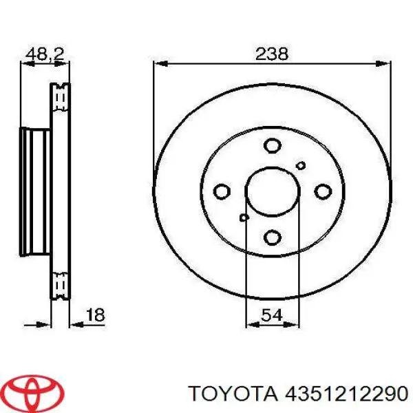 Диск гальмівний передній 4351212290 Toyota