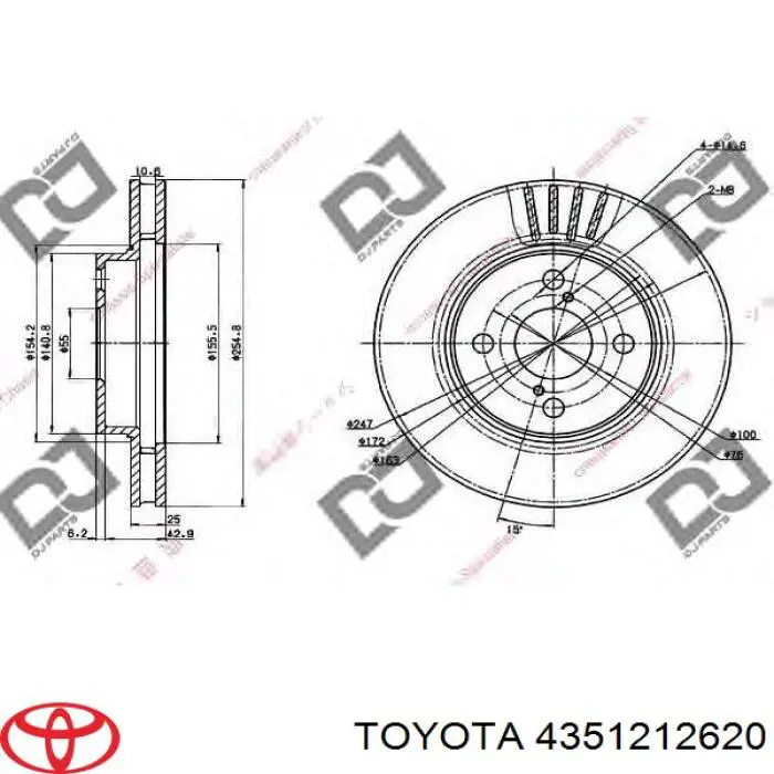 Купити 4351212620 Toyota Ротор гальмівний