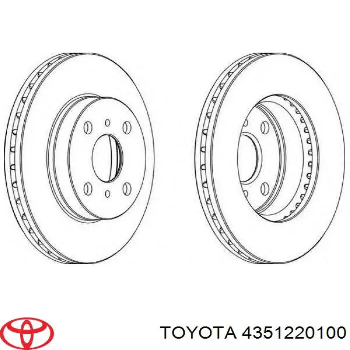 Диск переднього гальма Toyota 4351220100 ціна, від 4.76 USD