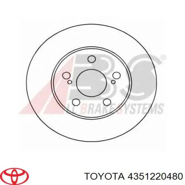 Диск гальмівний передній 4351220480 Toyota