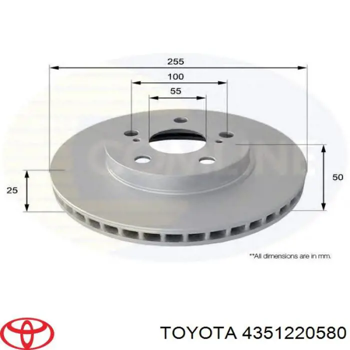 Диск переднього гальма Toyota 4351220580 ціна, від 30.23 USD