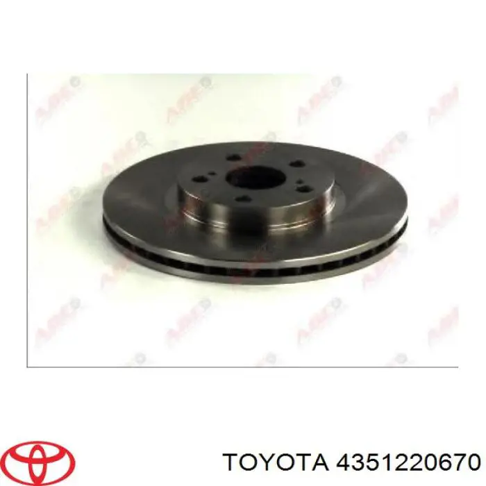 Диск гальмівний передній 4351220670 Toyota