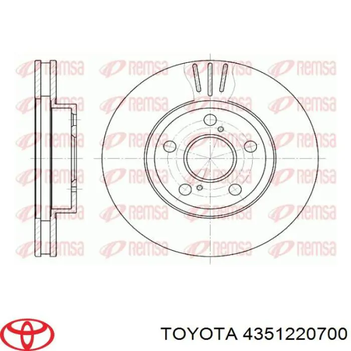 4351220700 Toyota диск гальмівний передній