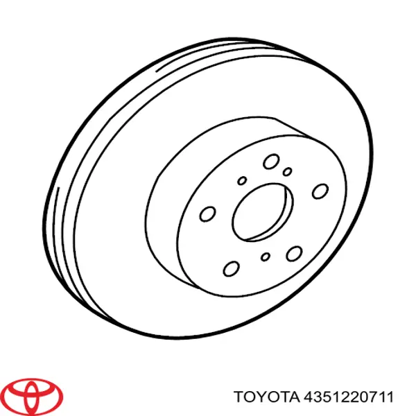 Диск гальмівний передній 4351220711 Toyota