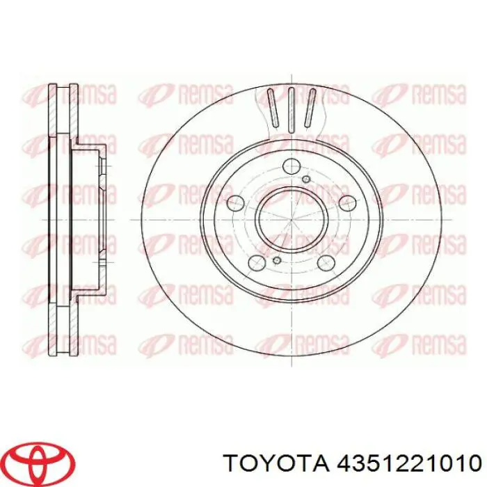 Диск переднього гальма Toyota 4351221010 ціна, від 32.21 USD