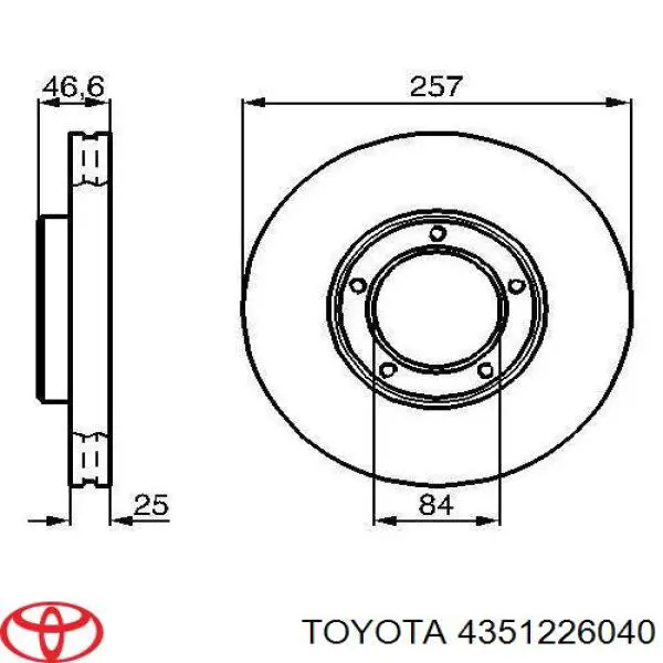 4351226040 Toyota диск гальмівний передній