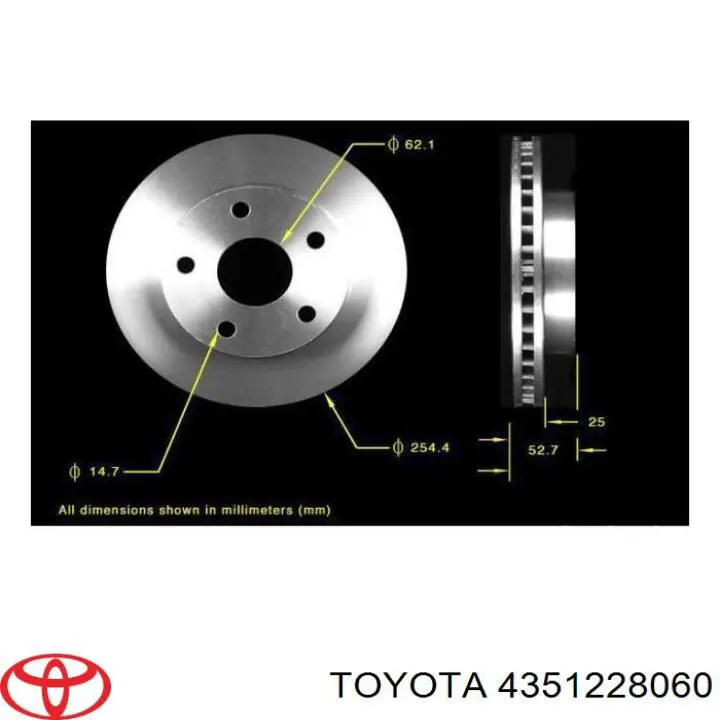 4351228060 Toyota диск гальмівний передній