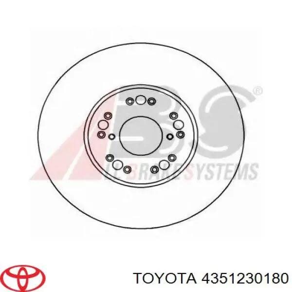 Диск гальмівний передній 4351230180 Toyota