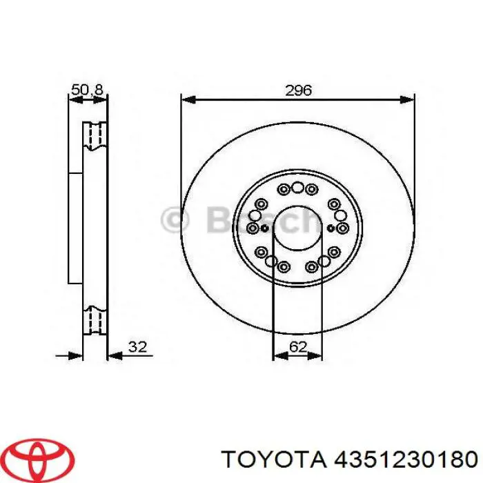 Диск переднього гальма Toyota 4351230180 ціна, від 70.29 USD