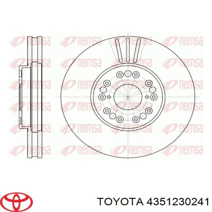 Гальмівні диски передні 4351230241 Toyota