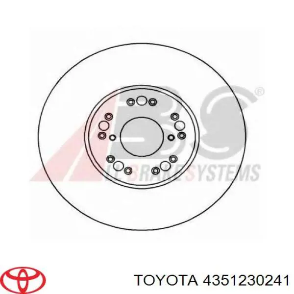 Диск гальмівний передній 4351230241 Toyota