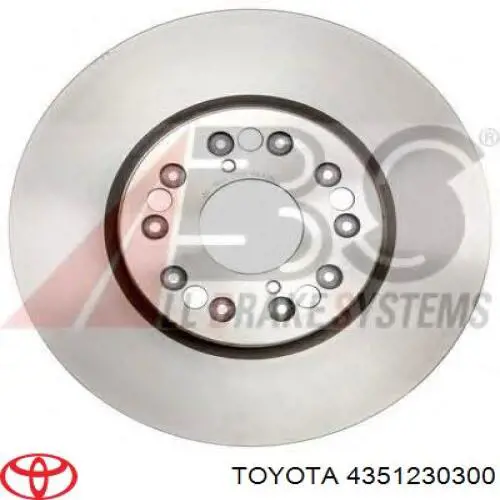 Диск гальмівний передній 4351230300 Toyota