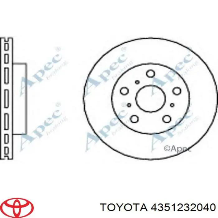 4351232040 Toyota диск гальмівний передній