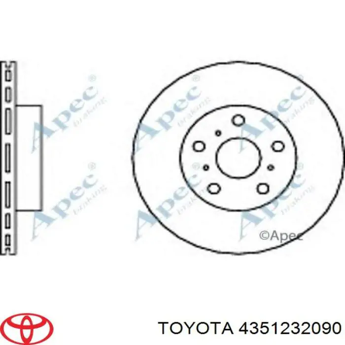 Диск гальмівний передній Toyota Carina 2 (T17) (Тойота Каріна)