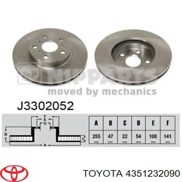 Диск переднього гальма Toyota 4351232090 ціна, від 29.51 USD