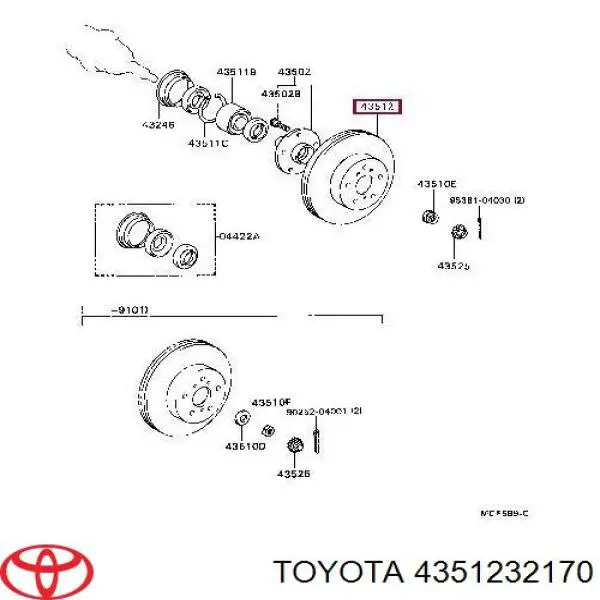 Диск гальмівний передній Toyota 4351232090