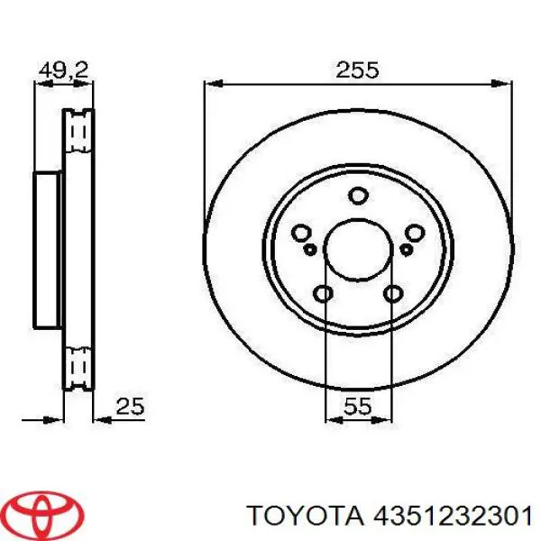 Гальмівні диски передні 4351232301 Toyota