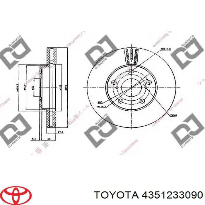 Купити 4351233090 Toyota Ротор гальмівний