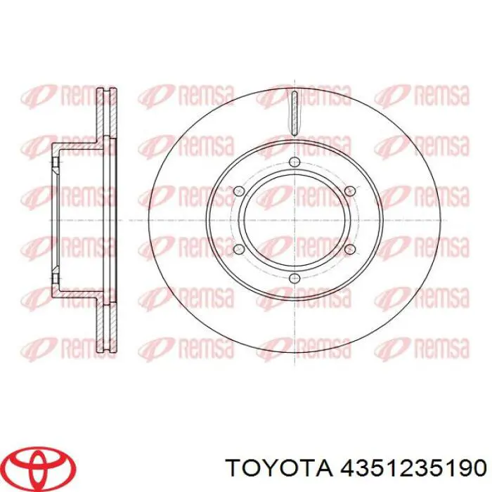 Диск гальмівний передній Toyota 4351235190