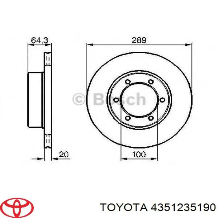 Купити 4351235190 Toyota Ротор гальмівний