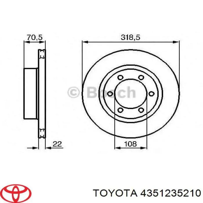 4351235210 Toyota диск гальмівний передній
