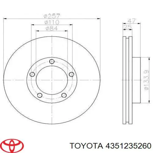 Купити 4351235260 Toyota Ротор гальмівний