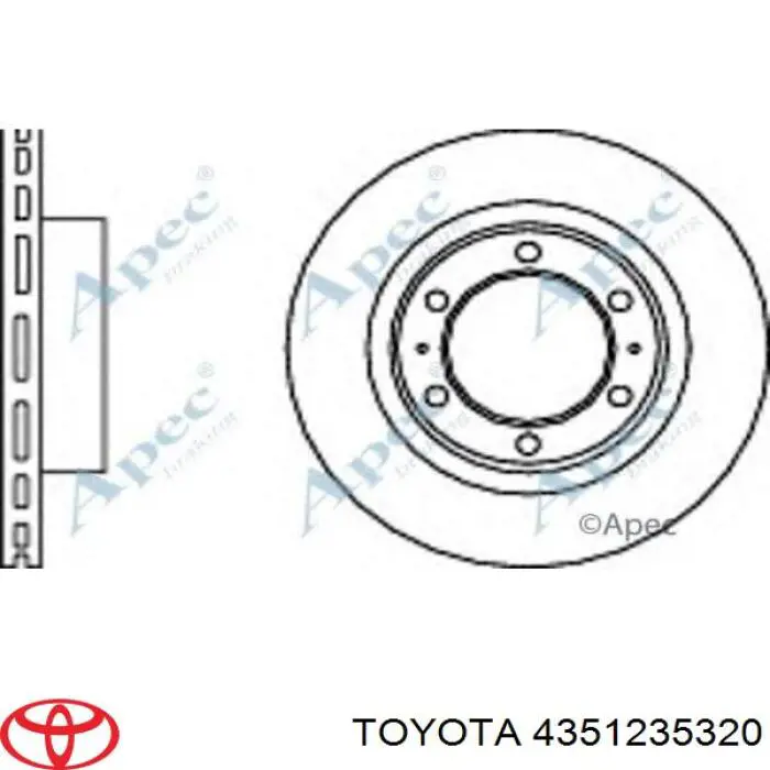 Диск переднього гальма Toyota 4351235320 ціна, від 63.49 USD
