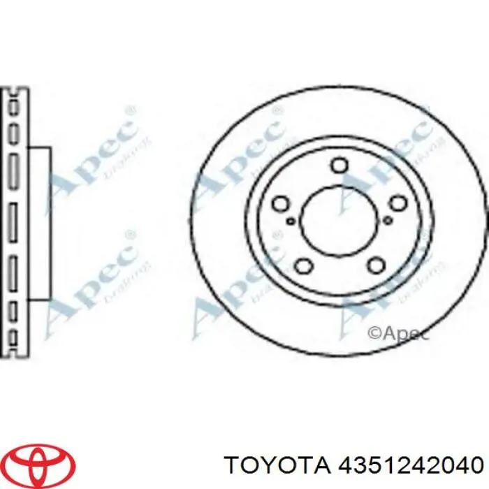 Диск переднього гальма Toyota 4351242040 ціна, від 36.04 USD