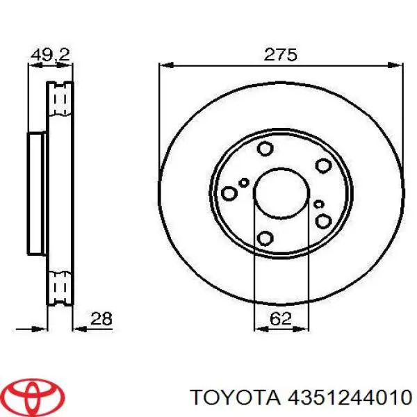Купити 4351244010 Toyota Ротор гальмівний