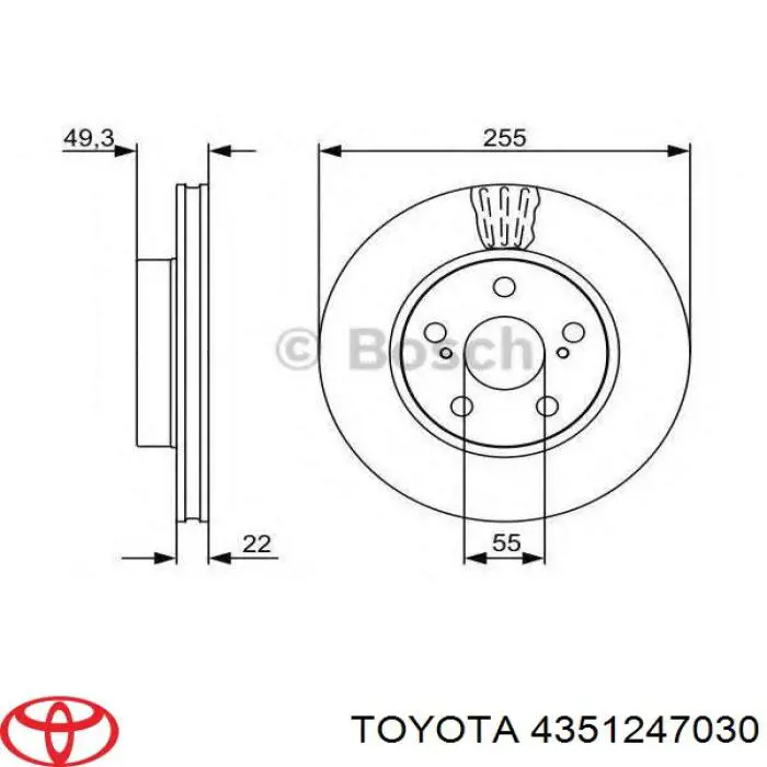 Купити 4351247030 Toyota Ротор гальмівний
