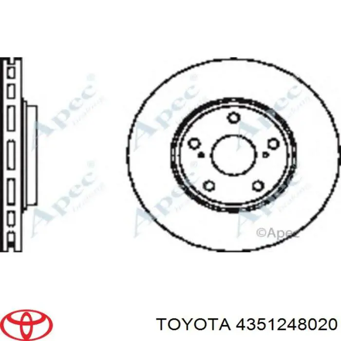 4351248020 Toyota Гальмо дискове переднє