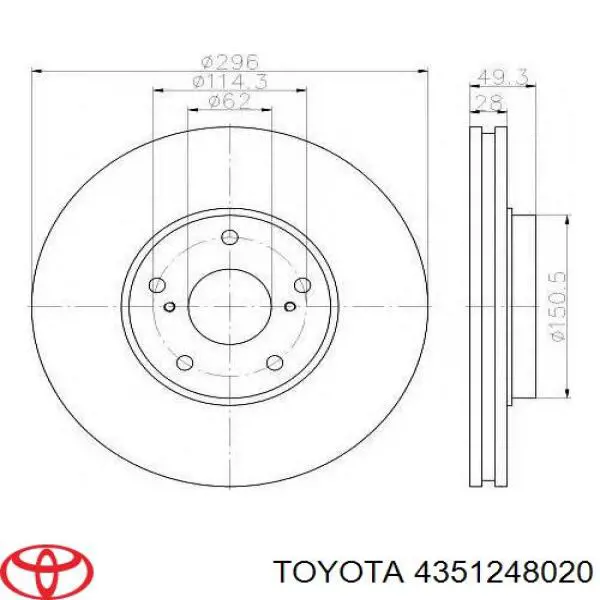 Купити 4351248020 Toyota Ротор гальмівний