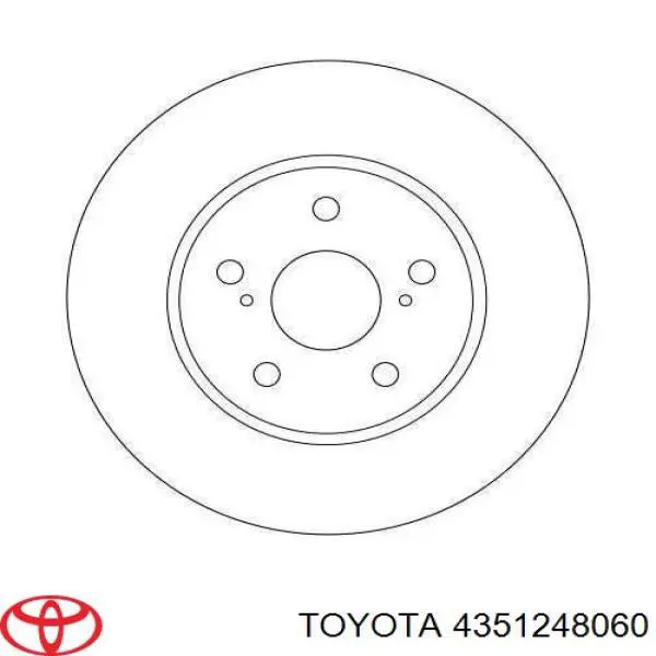 4351248060 Toyota Диск тормозной передний (Dia.mm.: 296x28, Вентилируемый)