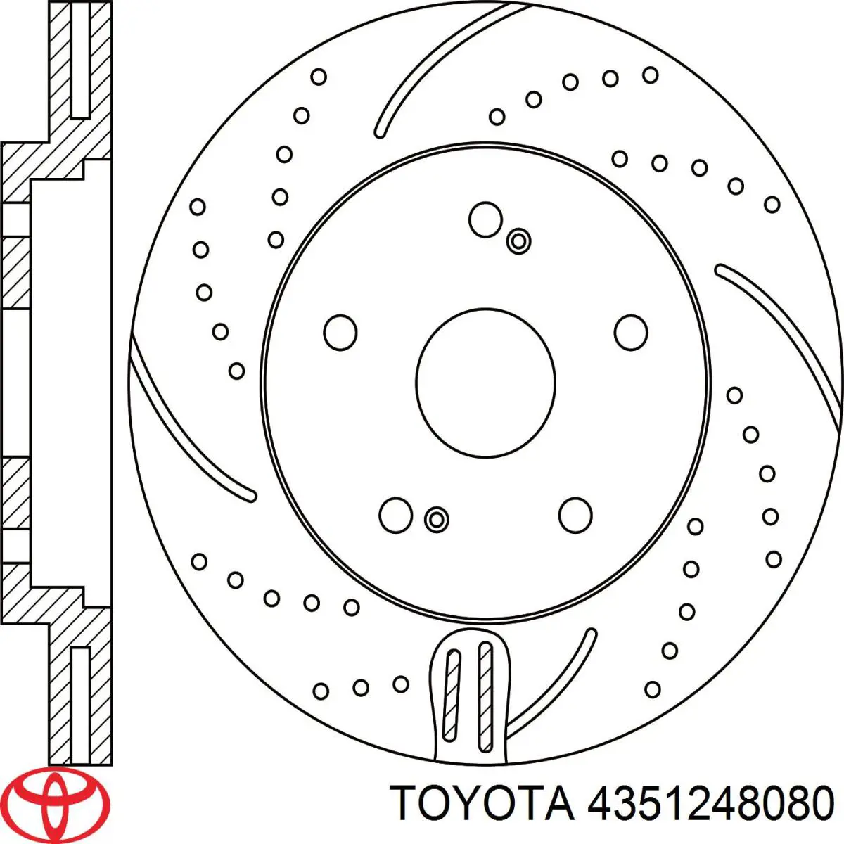 Диск переднього гальма Toyota 4351248080 ціна, від 55.88 USD
