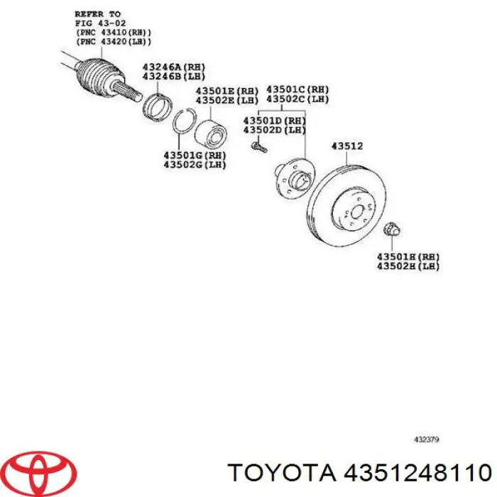 4351248110 Toyota диск гальмівний передній