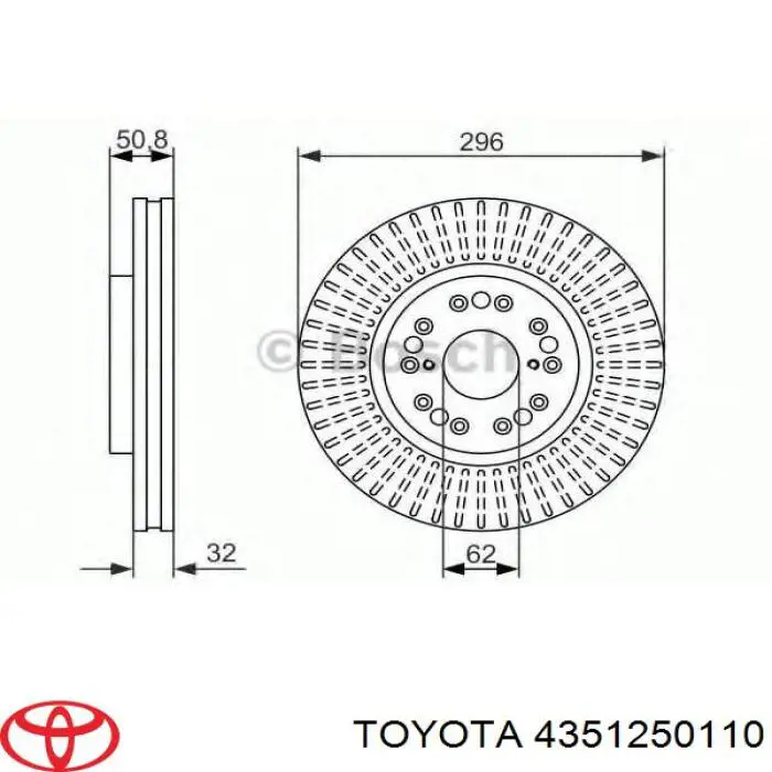 4351250110 Toyota диск гальмівний передній