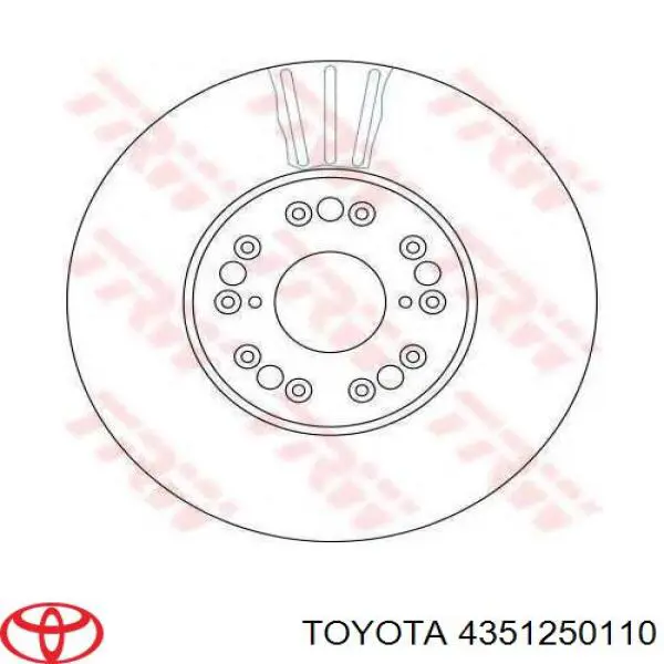 Диск переднього гальма Toyota 4351250110 ціна, від 66.76 USD