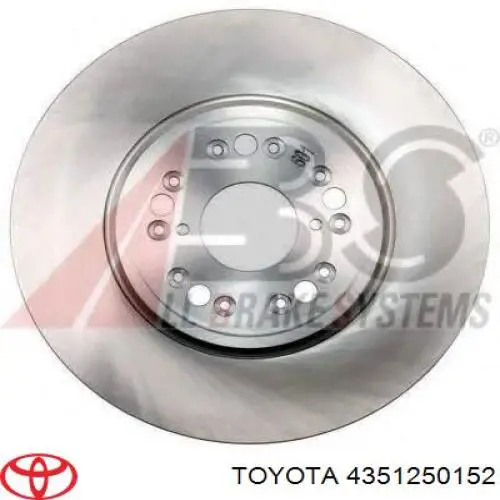 Диск гальмівний передній 4351250152 Toyota