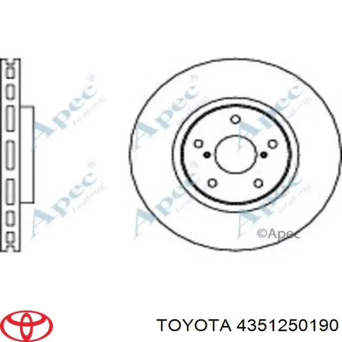 4351250190 Toyota Гальмо дискове переднє