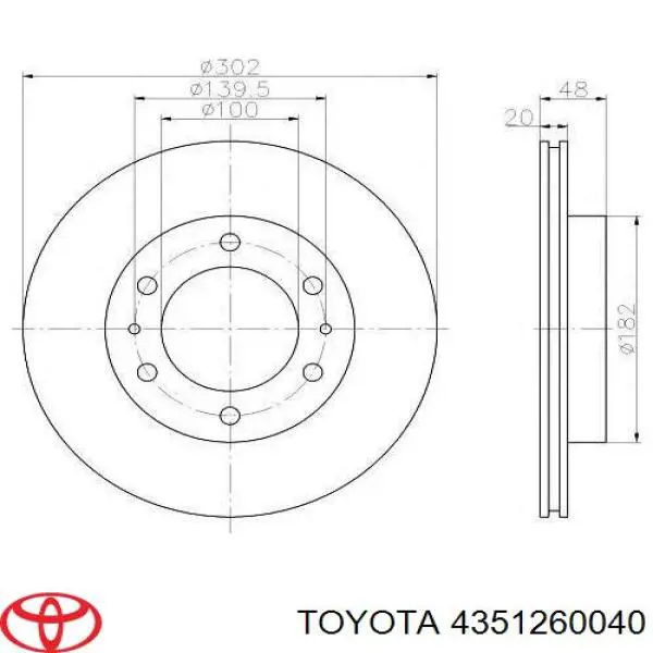 Купити 4351260040 Toyota Ротор гальмівний