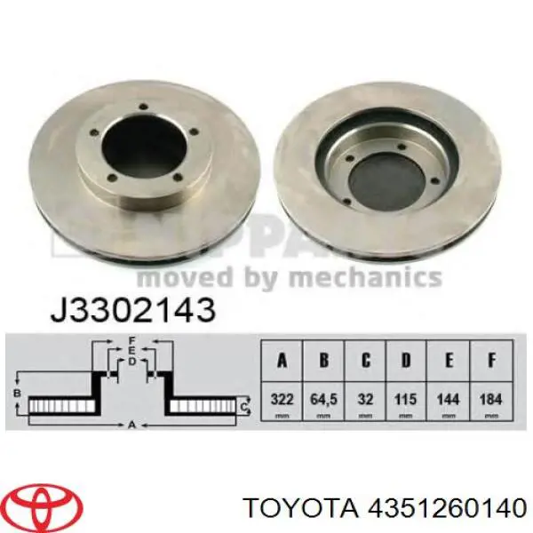 Купити 4351260140 Toyota Ротор гальмівний