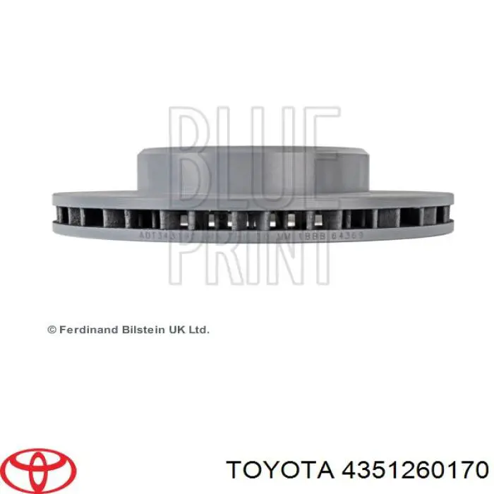 Диск гальмівний передній Toyota 4351260170