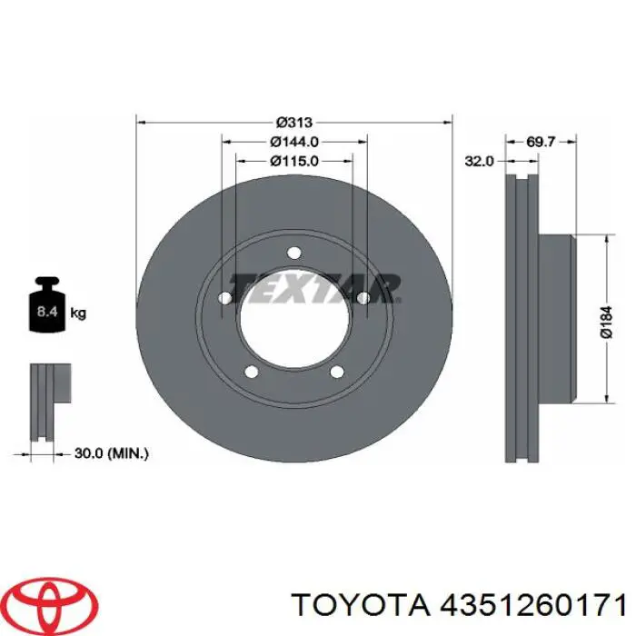 Купити 4351260171 Toyota Ротор гальмівний