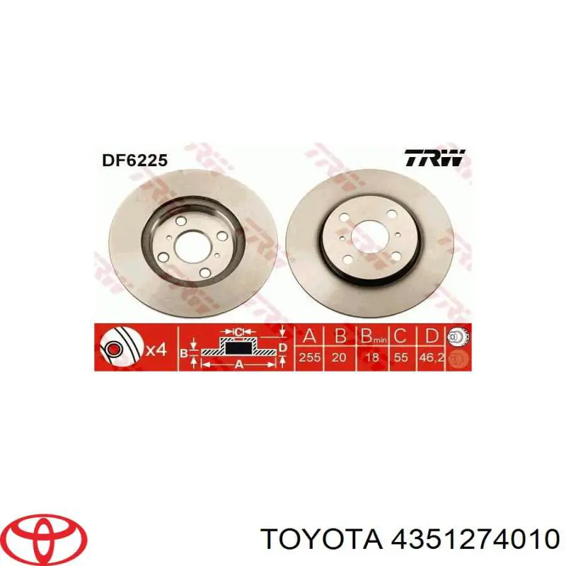 Купити 4351274010 Toyota Ротор гальмівний