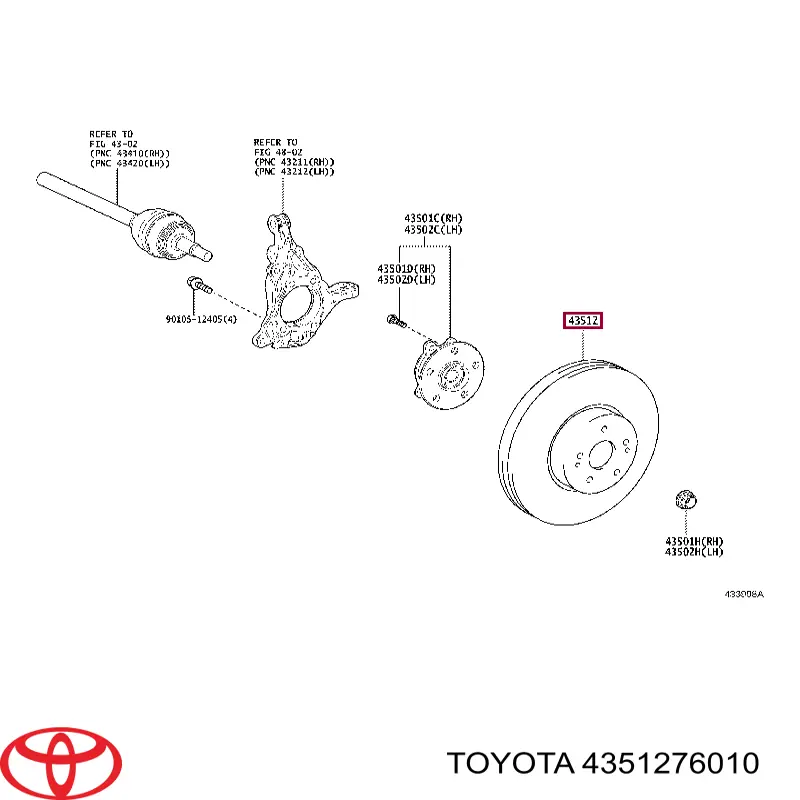 4351276010 Toyota Гальмо дискове переднє