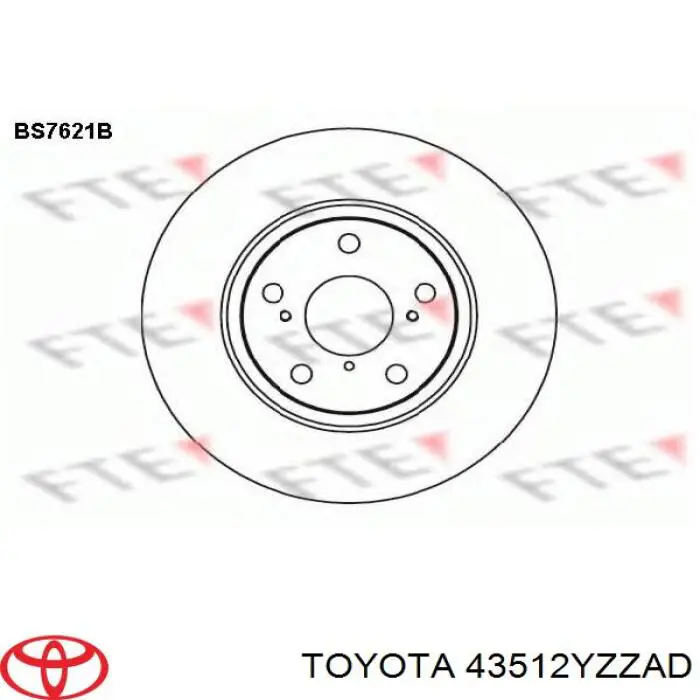 43512YZZAD Toyota диск гальмівний передній