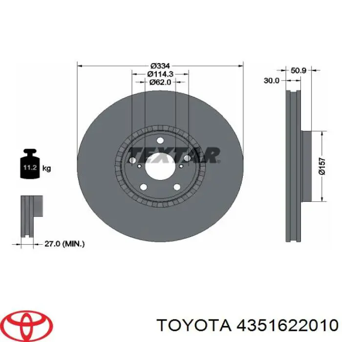 Купити 4351622010 Toyota Ротор гальмівний