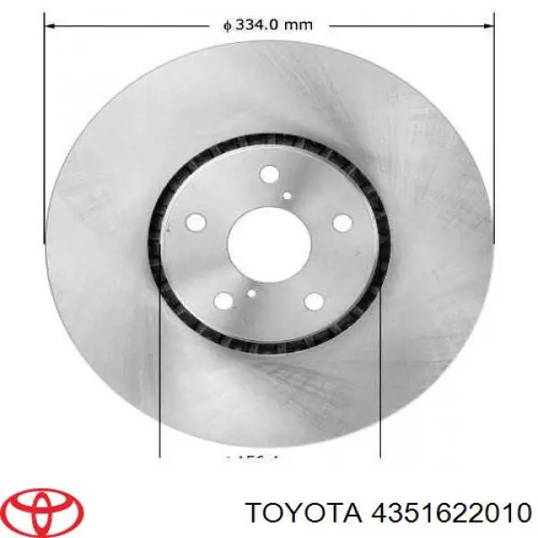 Диск переднього гальма Toyota 4351622010 ціна, від 72.61 USD
