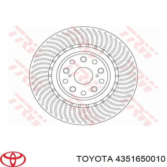 Диск гальмівний передній Toyota 4351650010